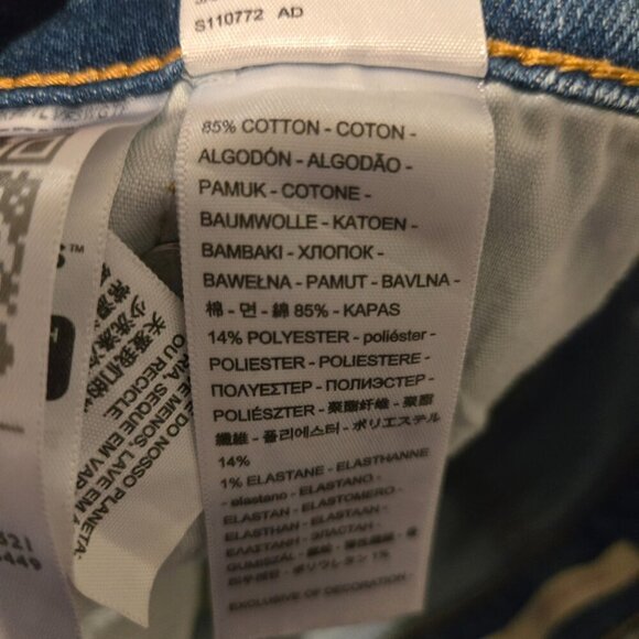 Levi's Wedgie Straight Jeans Light Indigo Distressed 31 - Picture 6 of 6